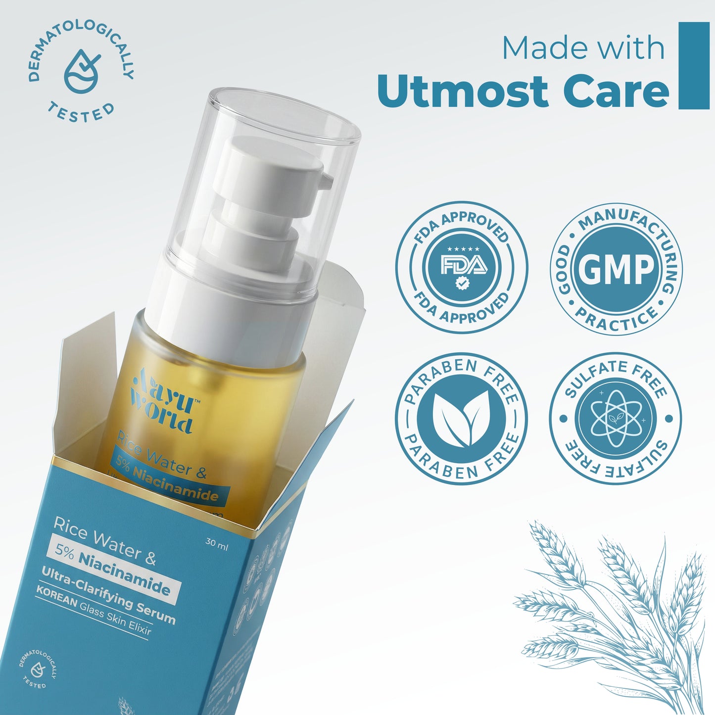 Aayuworld Signature Skincare Combo | Ghee Moisturizer (50g) + Rice Water Serum (30ml)