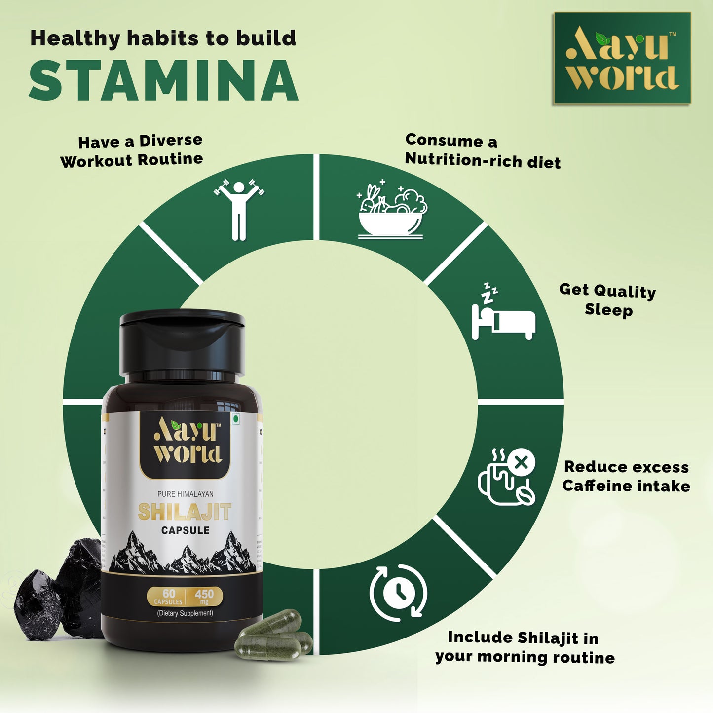 Himalayan Pure Shilajit Capsules (Pack of 2) Energy & Vitality Booster