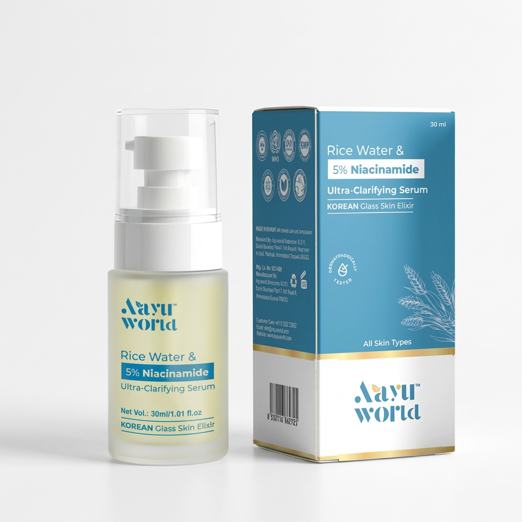Aayuworld  Signature Skincare Combo | Ghee Moisturizer (50g) + Rice Water Serum (30ml)