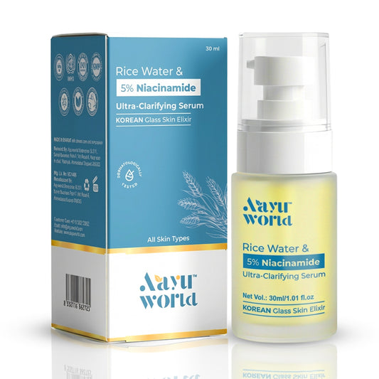 Ultra Clarifying Face Serum with Rice Water & 5% Niacinamide | Korean Glass Skin Elixir | Sulfate & Paraben Free