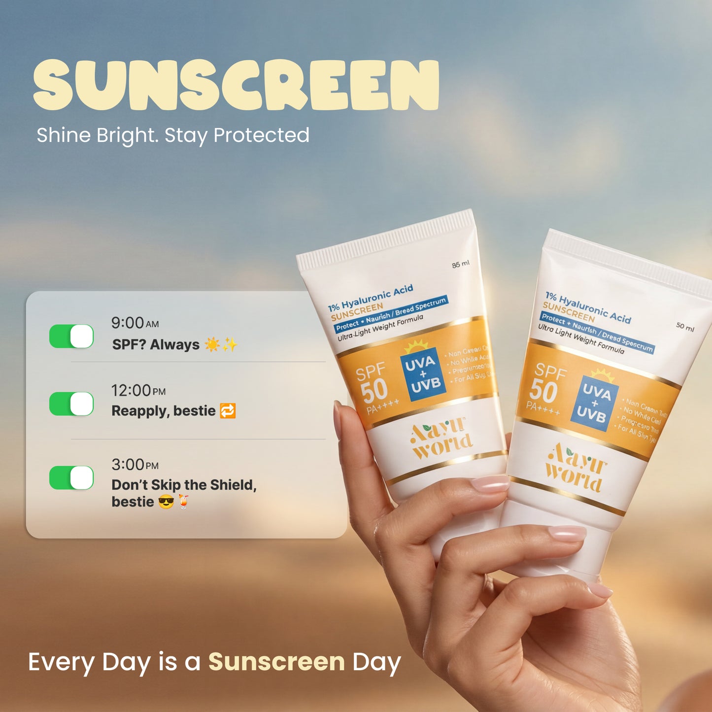 UVeil SPF 50+ Sunscreen | Broad Spectrum UVA/UVB